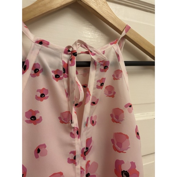 CAbi Women's #5218 Floating Poppies Tie Back Halter Tank Pink Floral Size XS - Picture 9 of 10